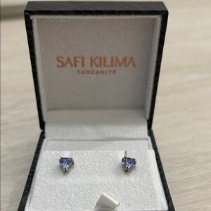 Safi Kilima Tanzanite Stud Earrings in Sterling Silver (NWOT)